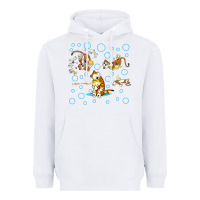 White calvin and hobbes Heavyweight Hoodie - artisFamous