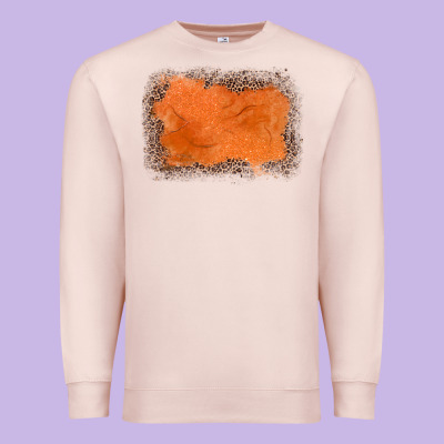 Gemstone Orange Leopard Background Premium Sweatshirt Designed By Jahusdesignshop