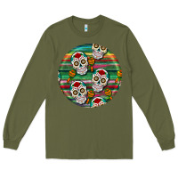 Army Green hispanic heritage month round earrings 4 Long Sleeve Tee - BundleAndBundleShop
