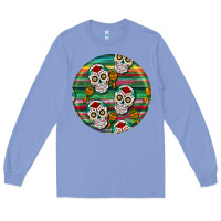 Colony Blue hispanic heritage month round earrings 4 Long Sleeve Tee - BundleAndBundleShop
