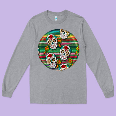 Hispanic Heritage Month Round Earrings 4 Long Sleeve Tee Designed By Bundleandbundleshop