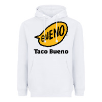 White Resto Taco Bueno Heavyweight Hoodie - artisFamous
