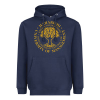 Navy Maharishi International College Heavyweight Hoodie - artisFamous