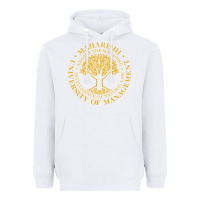 White Maharishi International College Heavyweight Hoodie - artisFamous