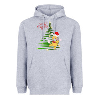 Heather Grey Winnie The Pooh- Merry christmas Heavyweight Hoodie - artisFamous