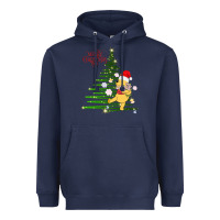 Navy Winnie The Pooh- Merry christmas Heavyweight Hoodie - artisFamous