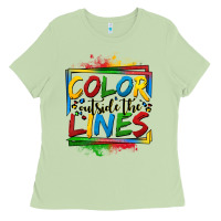 Color Outside The Lines Autism Ladies Tee | Teevron