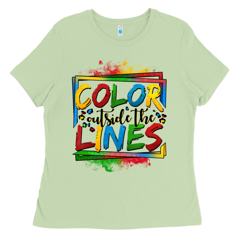 Color Outside The Lines Autism Ladies Tee by OliviaCreatesArt | Teevron
