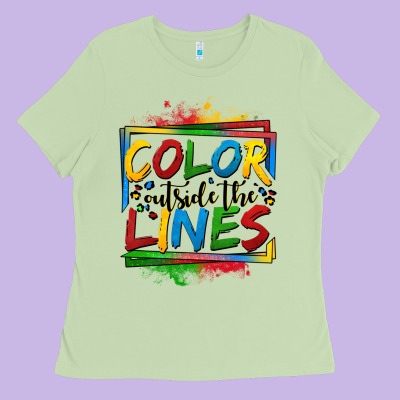 Color Outside The Lines Autism Ladies Tee Designed By Oliviacreatesart