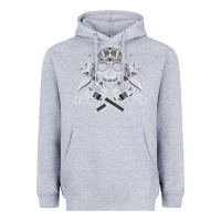 Heather Grey guns & roses 7 Heavyweight Hoodie - artisFamous