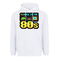 White BACK TO THE 80S Heavyweight Hoodie - artisFamous