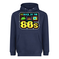 Navy BACK TO THE 80S Heavyweight Hoodie - artisFamous