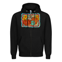 Black pumpkin sunflower Zipper Hoodie - AdoDesignShop