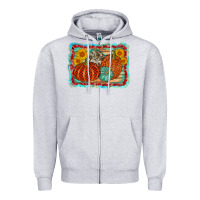 Heather Grey pumpkin sunflower Zipper Hoodie - AdoDesignShop