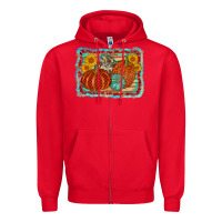 Red pumpkin sunflower Zipper Hoodie - AdoDesignShop