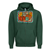 Sports Green pumpkin sunflower Zipper Hoodie - AdoDesignShop