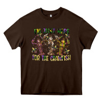 Chocolate Brown im just here for the crawfish Heavy Core Tee - CowGirlArtShop
