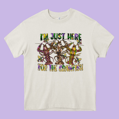 Im Just Here For The Crawfish Heavy Core Tee Designed By Cowgirlartshop