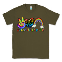 Army Green Peace love pride Classic Tee - CowGirlArtShop