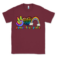 Burgundy Peace love pride Classic Tee - CowGirlArtShop
