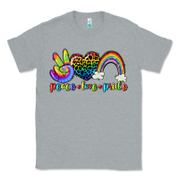 Heather Grey Peace love pride Classic Tee - CowGirlArtShop