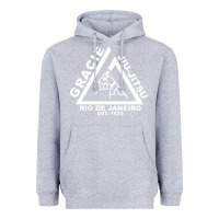 Heather Grey gracie jiu jitsu  2 Heavyweight Hoodie - artisFamous