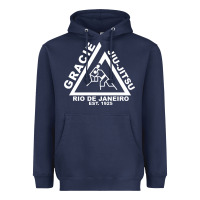Navy gracie jiu jitsu  2 Heavyweight Hoodie - artisFamous