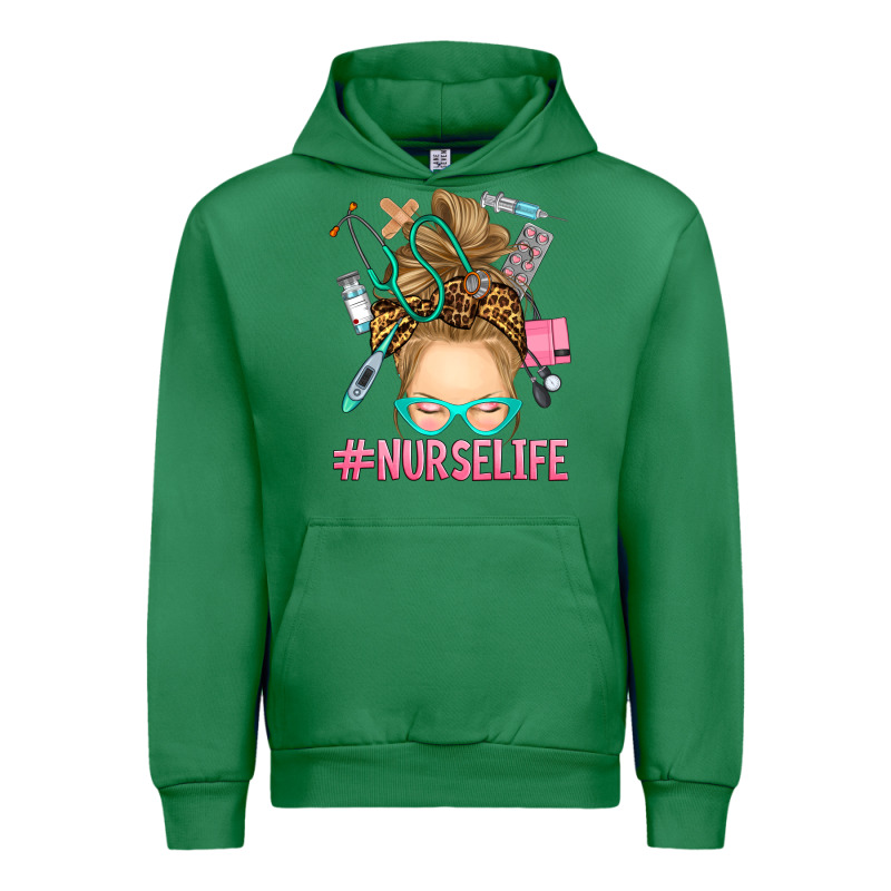 Blonde Messy Bun Nurse Life Urban Hoodie by RanaPortraitStore | Teevron