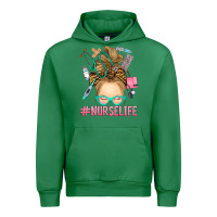 Emerald blonde messy bun nurse life Urban Hoodie - RanaPortraitStore