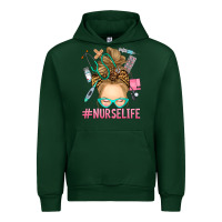 Forest Green blonde messy bun nurse life Urban Hoodie - RanaPortraitStore