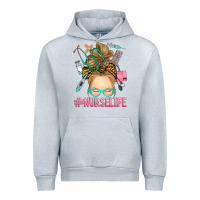 Heather Grey blonde messy bun nurse life Urban Hoodie - RanaPortraitStore