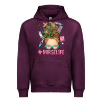 Mauve Wine blonde messy bun nurse life Urban Hoodie - RanaPortraitStore