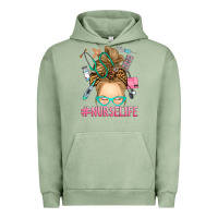 Pigment Oil Green blonde messy bun nurse life Urban Hoodie - RanaPortraitStore