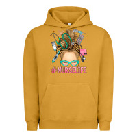 Pigment Peanut Butter blonde messy bun nurse life Urban Hoodie - RanaPortraitStore