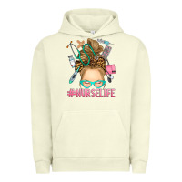 Pigment Pistachio blonde messy bun nurse life Urban Hoodie - RanaPortraitStore