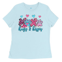 Baby Blue xoxo hugs and kisses paws olivia Ladies Tee - OliviaCreatesArt