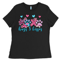 Black xoxo hugs and kisses paws olivia Ladies Tee - OliviaCreatesArt