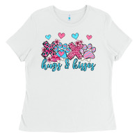 White xoxo hugs and kisses paws olivia Ladies Tee - OliviaCreatesArt