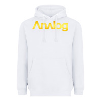 White analog Heavyweight Hoodie - artisFamous