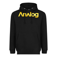Black analog Heavyweight Hoodie - artisFamous