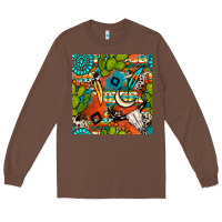 Chestnut western cactus aztec seamless pattern Long Sleeve Tee - BundleAndBundleShop