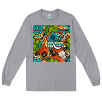 Heather Grey western cactus aztec seamless pattern Long Sleeve Tee - BundleAndBundleShop