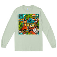 Matcha western cactus aztec seamless pattern Long Sleeve Tee - BundleAndBundleShop
