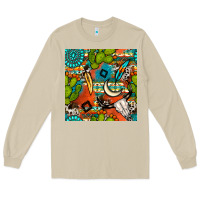 Mushroom western cactus aztec seamless pattern Long Sleeve Tee - BundleAndBundleShop