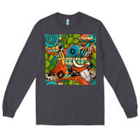 Smoke western cactus aztec seamless pattern Long Sleeve Tee - BundleAndBundleShop