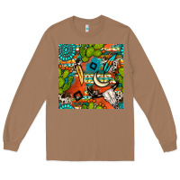 Toasted Coconut western cactus aztec seamless pattern Long Sleeve Tee - BundleAndBundleShop