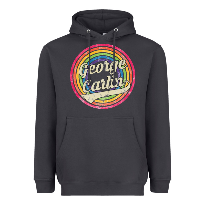 George Carlin   Retro Rainbow Faded Style Heavyweight Hoodie by artisFamous | Teevron