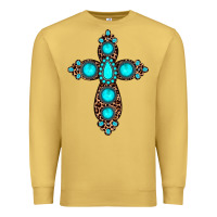 Antique Gold gemstone leopard cross Premium Sweatshirt - JahusDesignShop