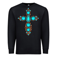 Black gemstone leopard cross Premium Sweatshirt - JahusDesignShop