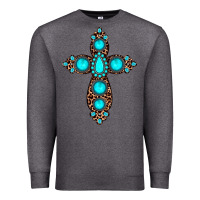 Charcoal Heather gemstone leopard cross Premium Sweatshirt - JahusDesignShop